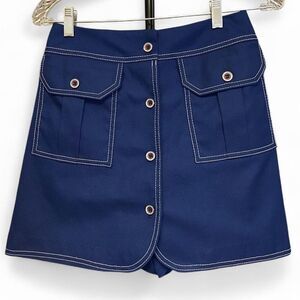 Vintage 70s navy blue skort size 26"